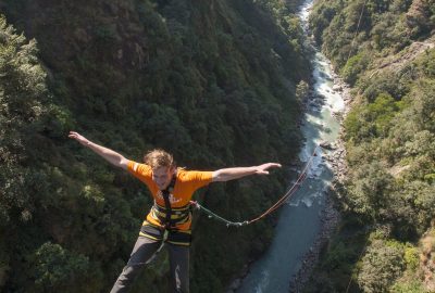 Canyon swing in Nepal